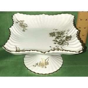 Rare Vintage Hammersley Golden Tansy Bone China Pedestal Footed Candy Dish Bowl